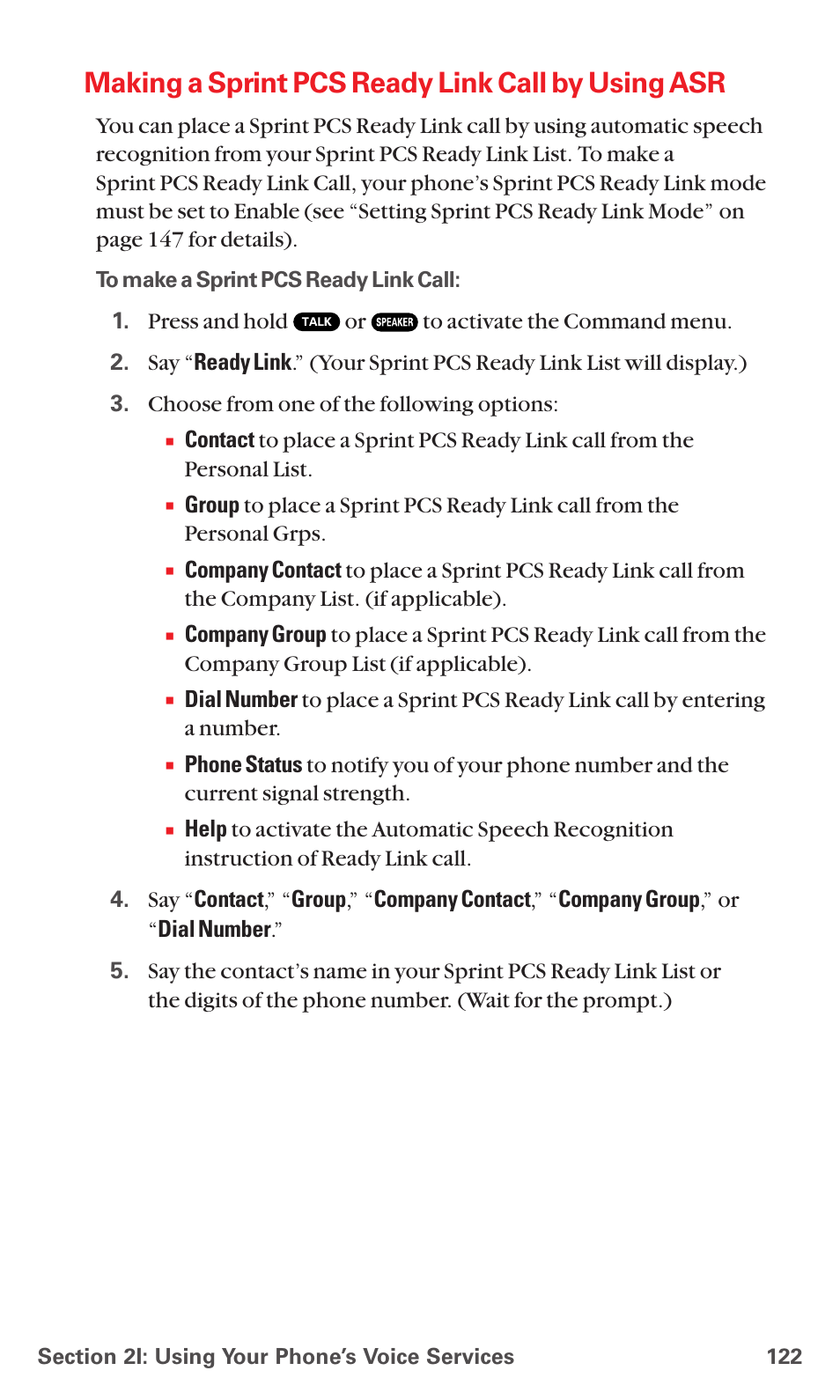 Making a sprint pcs ready link call by using asr | Sanyo MM-5600 User Manual | Page 136 / 330