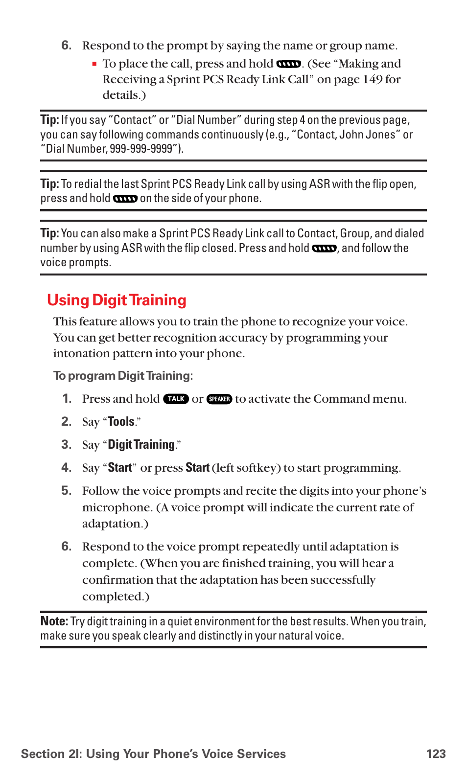 Using digit training | Sanyo MM-5600 User Manual | Page 137 / 330