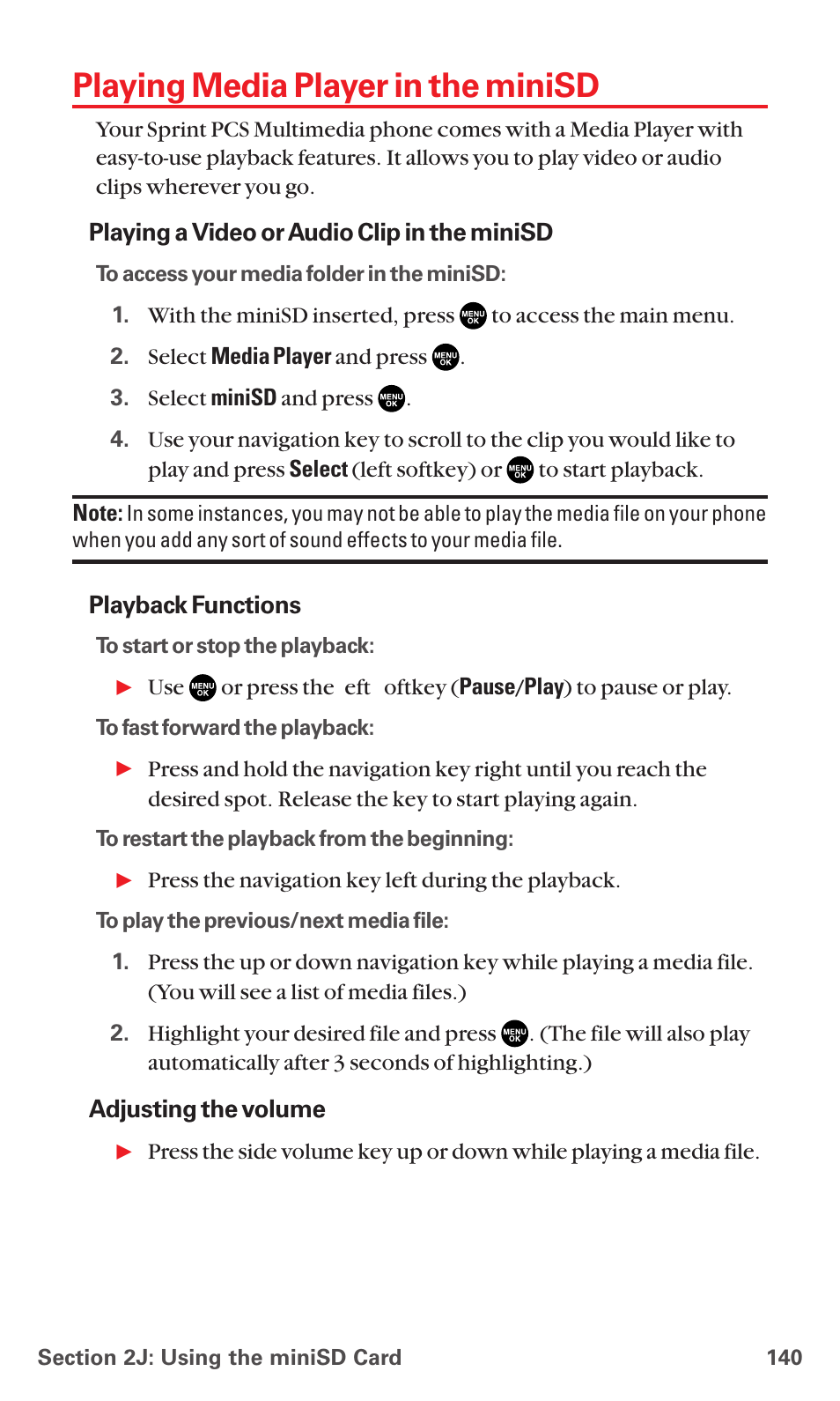 Playing media player in the minisd | Sanyo MM-5600 User Manual | Page 154 / 330