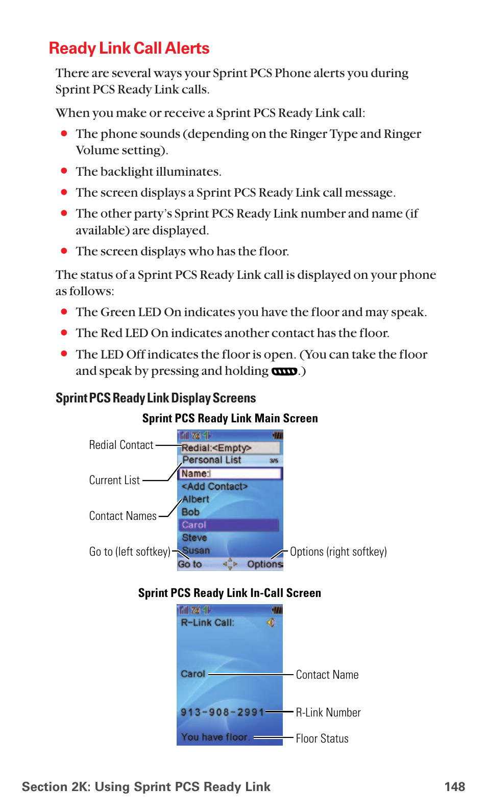Ready link call alerts, The backlight illuminates | Sanyo MM-5600 User Manual | Page 162 / 330