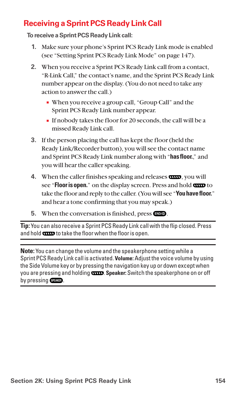 Receiving a sprint pcs ready link call | Sanyo MM-5600 User Manual | Page 168 / 330