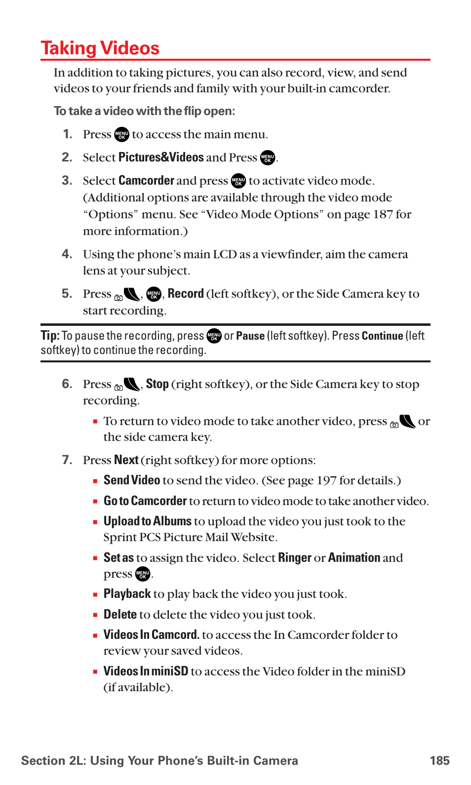 Taking videos | Sanyo MM-5600 User Manual | Page 199 / 330