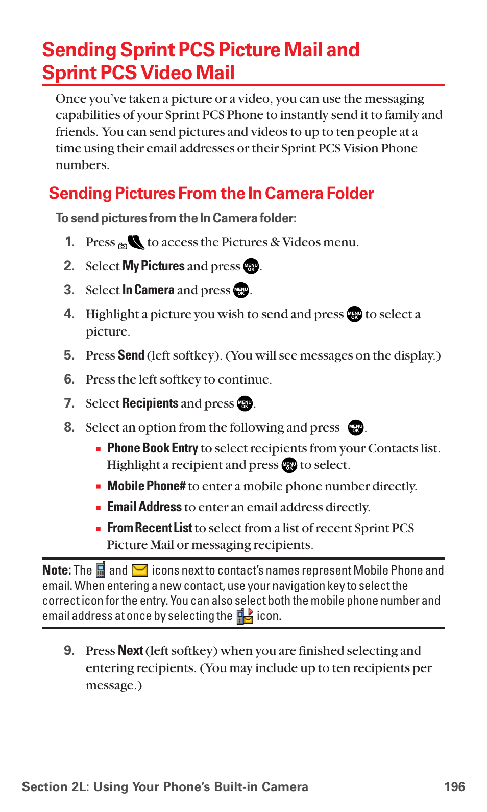 Sending pictures from the in camera folder | Sanyo MM-5600 User Manual | Page 210 / 330
