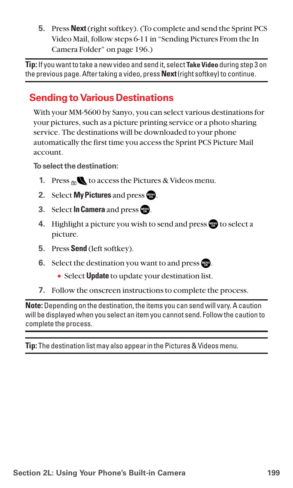 Sending to various destinations | Sanyo MM-5600 User Manual | Page 213 / 330
