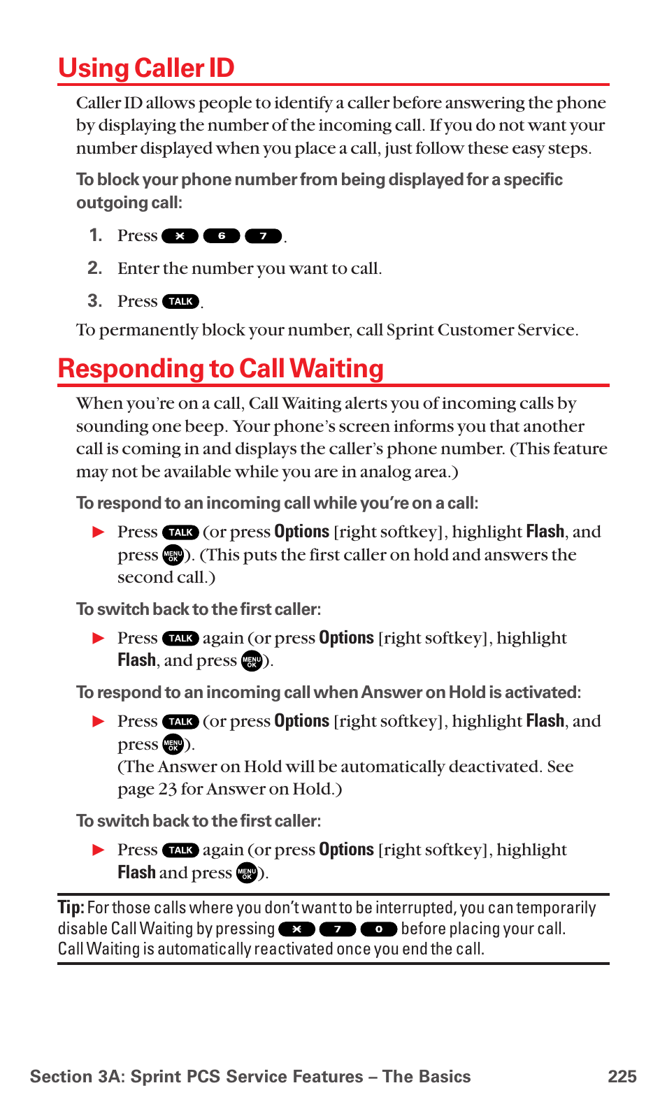 Using caller id, Responding to call waiting | Sanyo MM-5600 User Manual | Page 239 / 330