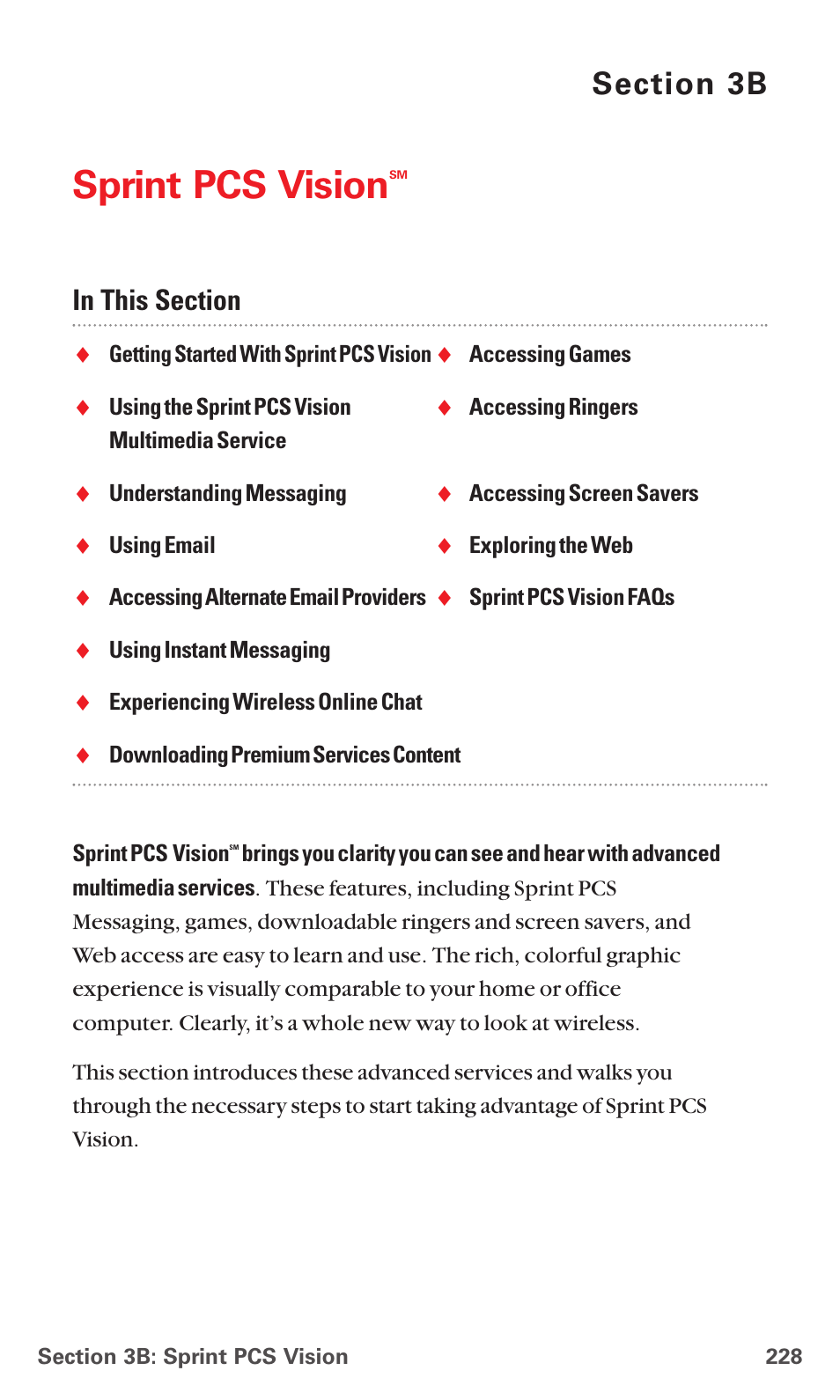 3b.sprint pcs vision, Sprint pcs vision | Sanyo MM-5600 User Manual | Page 242 / 330