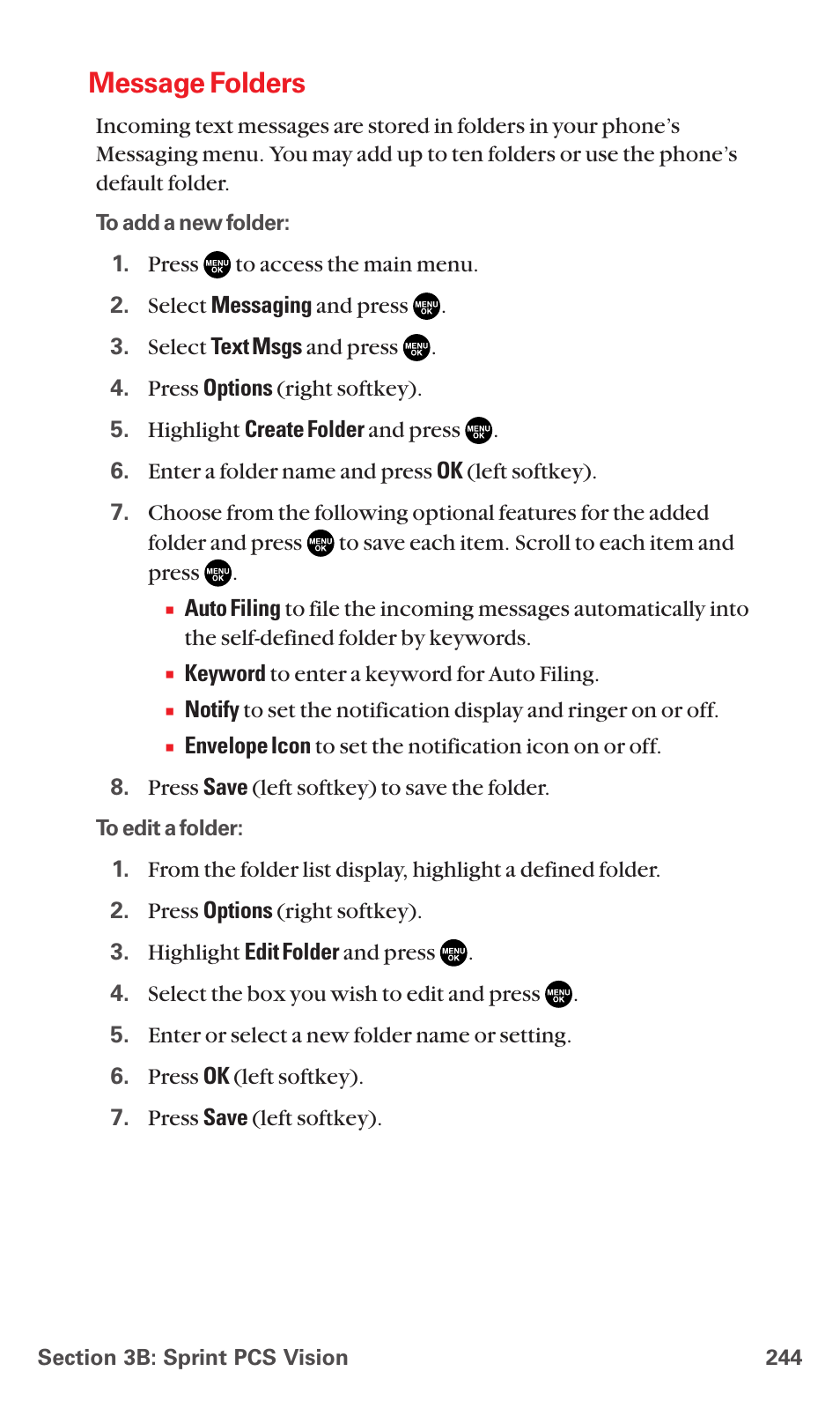 Message folders | Sanyo MM-5600 User Manual | Page 258 / 330