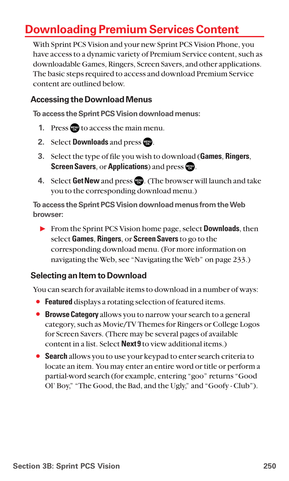 Downloading premium services content | Sanyo MM-5600 User Manual | Page 264 / 330