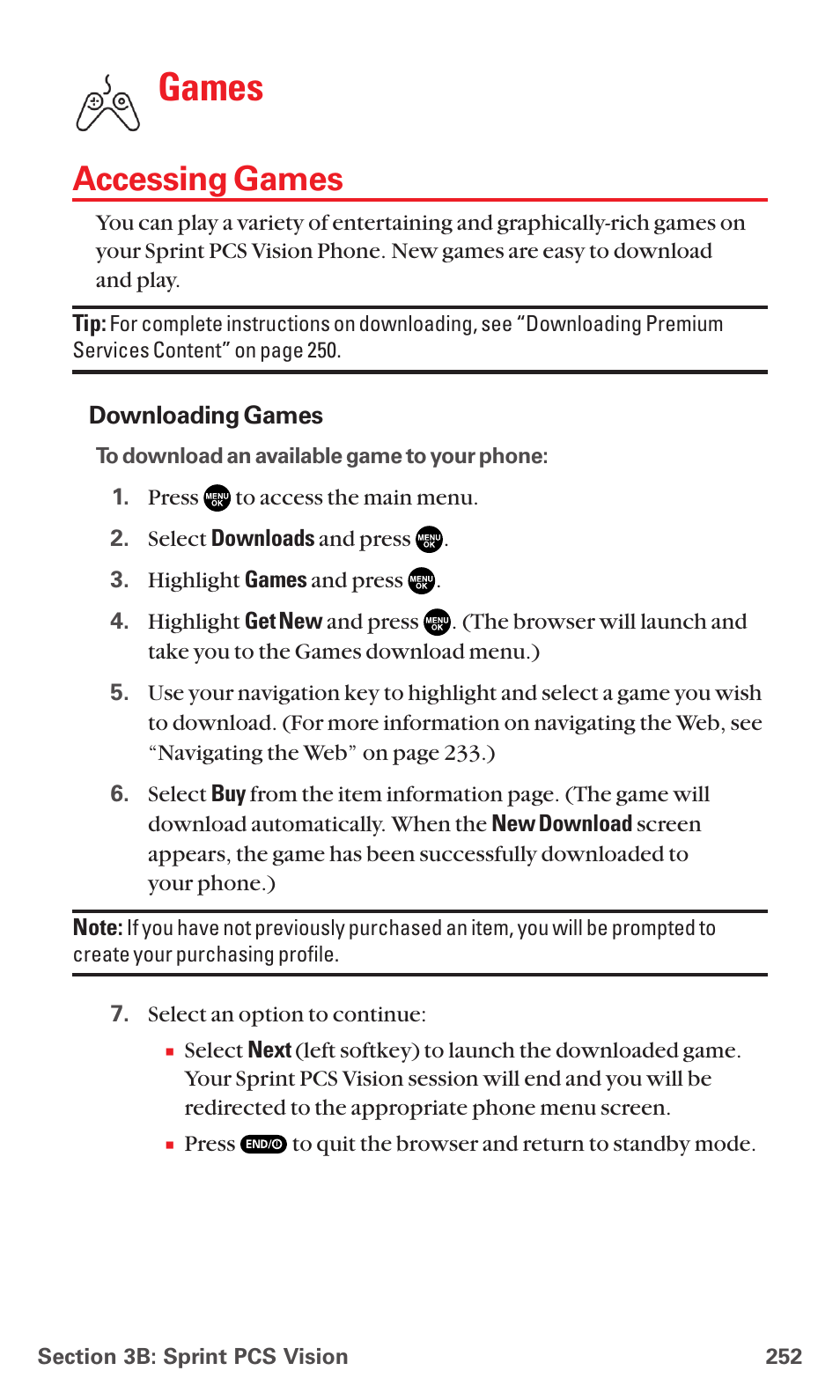 Accessing games, Games | Sanyo MM-5600 User Manual | Page 266 / 330