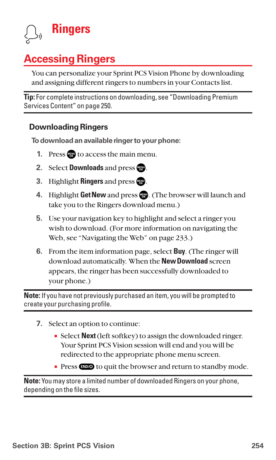 Accessing ringers, Ringers | Sanyo MM-5600 User Manual | Page 268 / 330