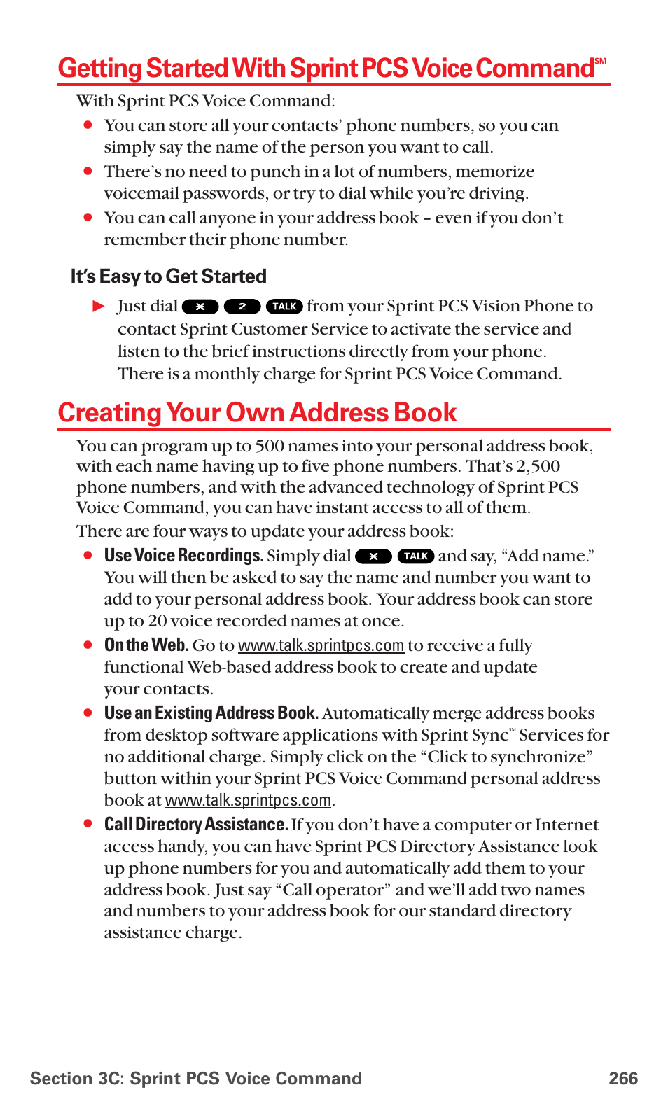 Getting started with sprint pcs voice command, Creating your own address book, It’s easy to get started | Sanyo MM-5600 User Manual | Page 280 / 330