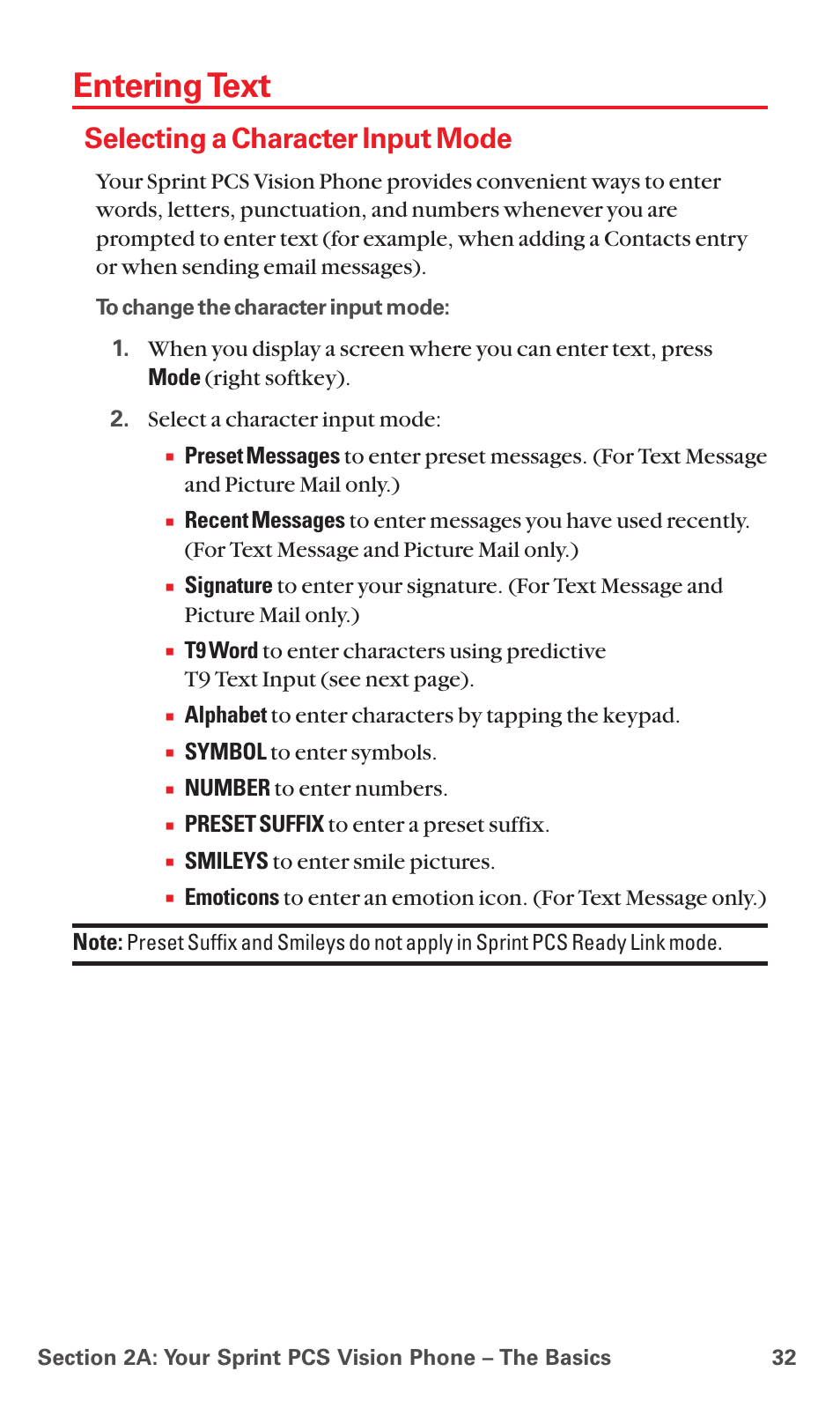 Entering text, Selecting a character input mode | Sanyo MM-5600 User Manual | Page 46 / 330