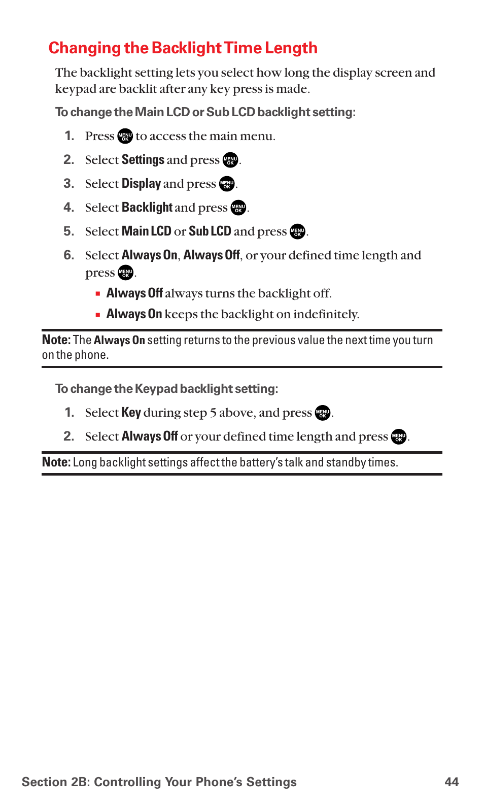 Changing the backlight time length | Sanyo MM-5600 User Manual | Page 58 / 330