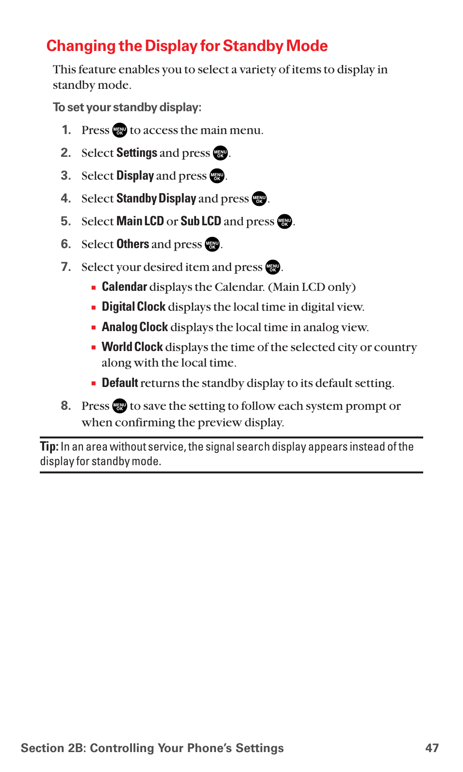 Changing the display for standby mode | Sanyo MM-5600 User Manual | Page 61 / 330