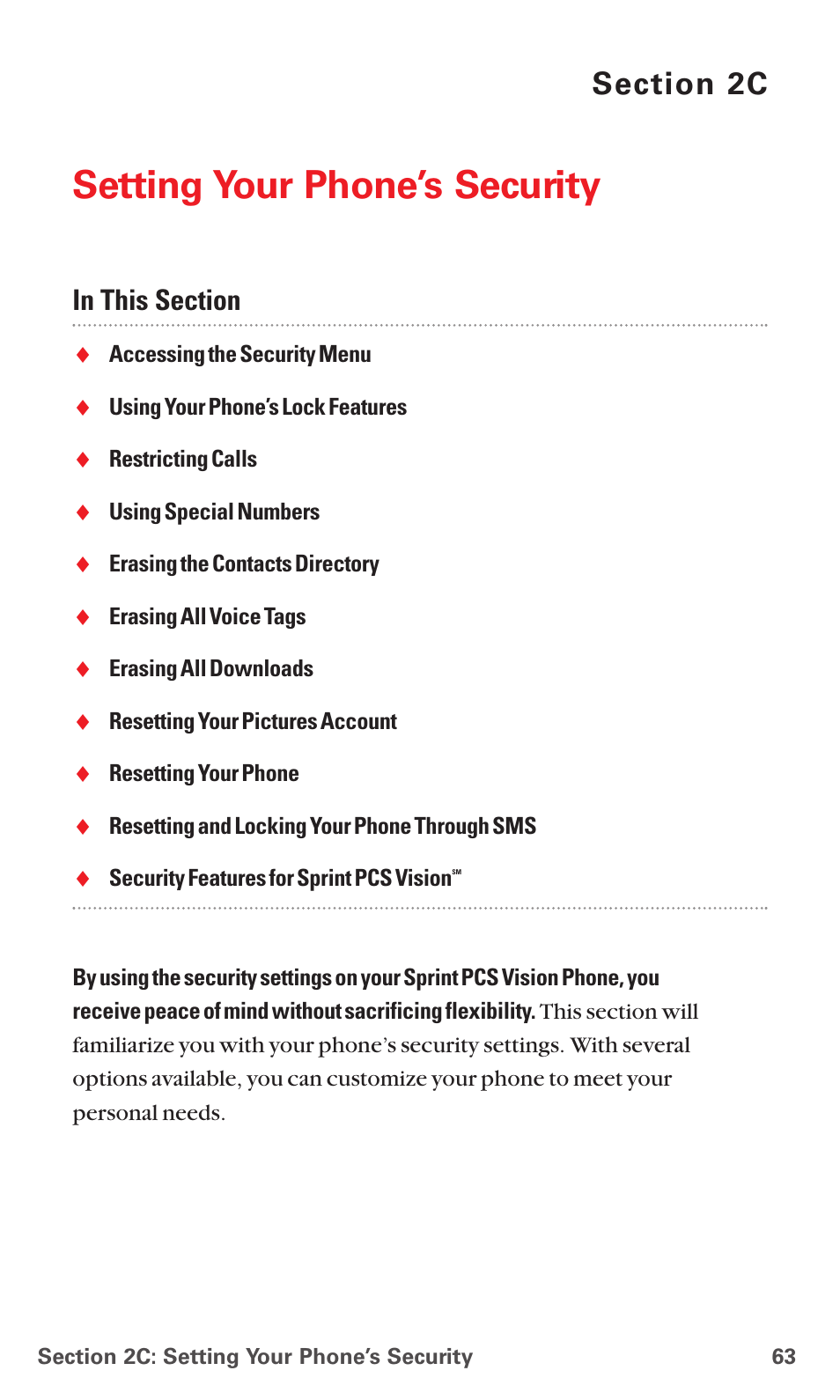 2c. setting your phone’s security, Setting your phone’s security | Sanyo MM-5600 User Manual | Page 77 / 330