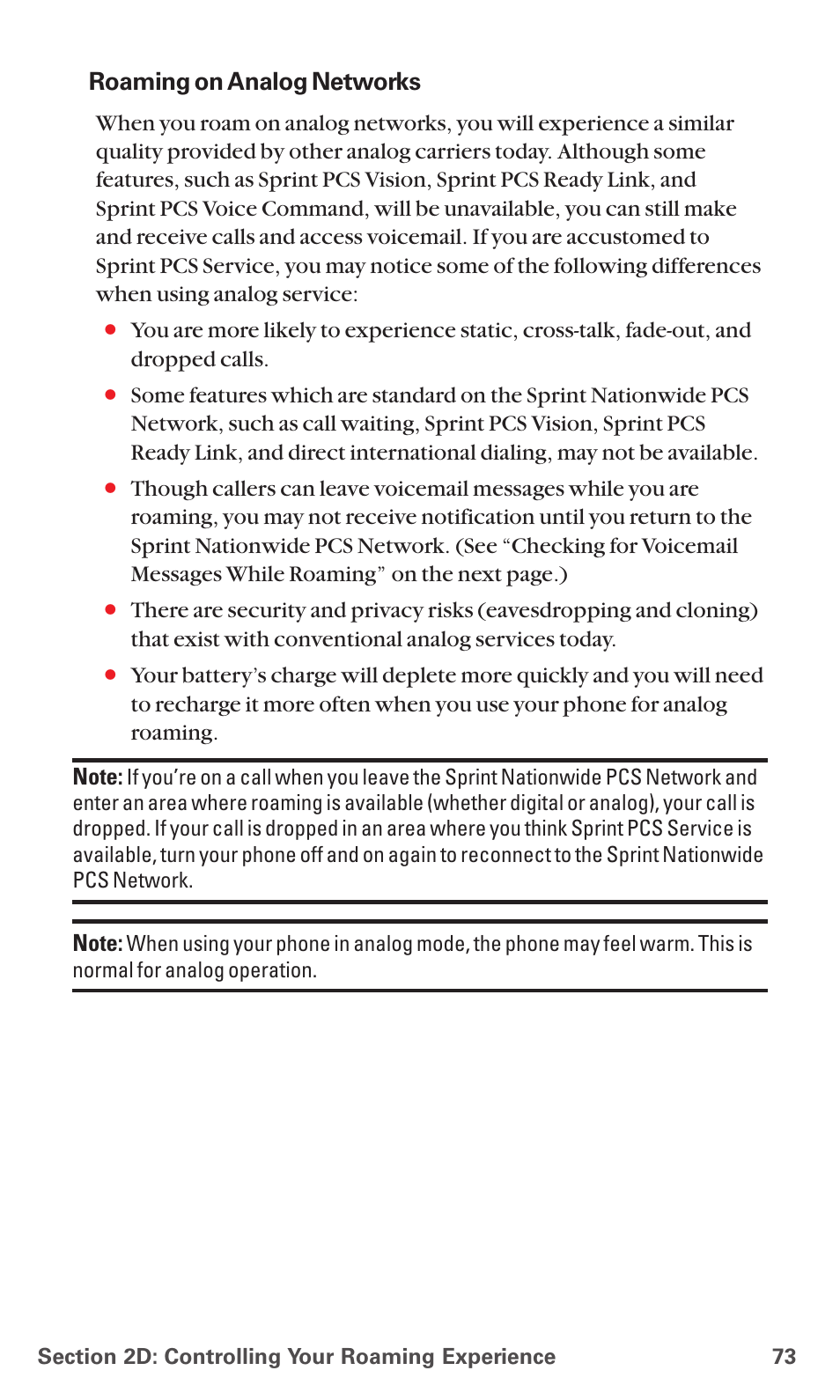 Roaming on analog networks | Sanyo MM-5600 User Manual | Page 87 / 330