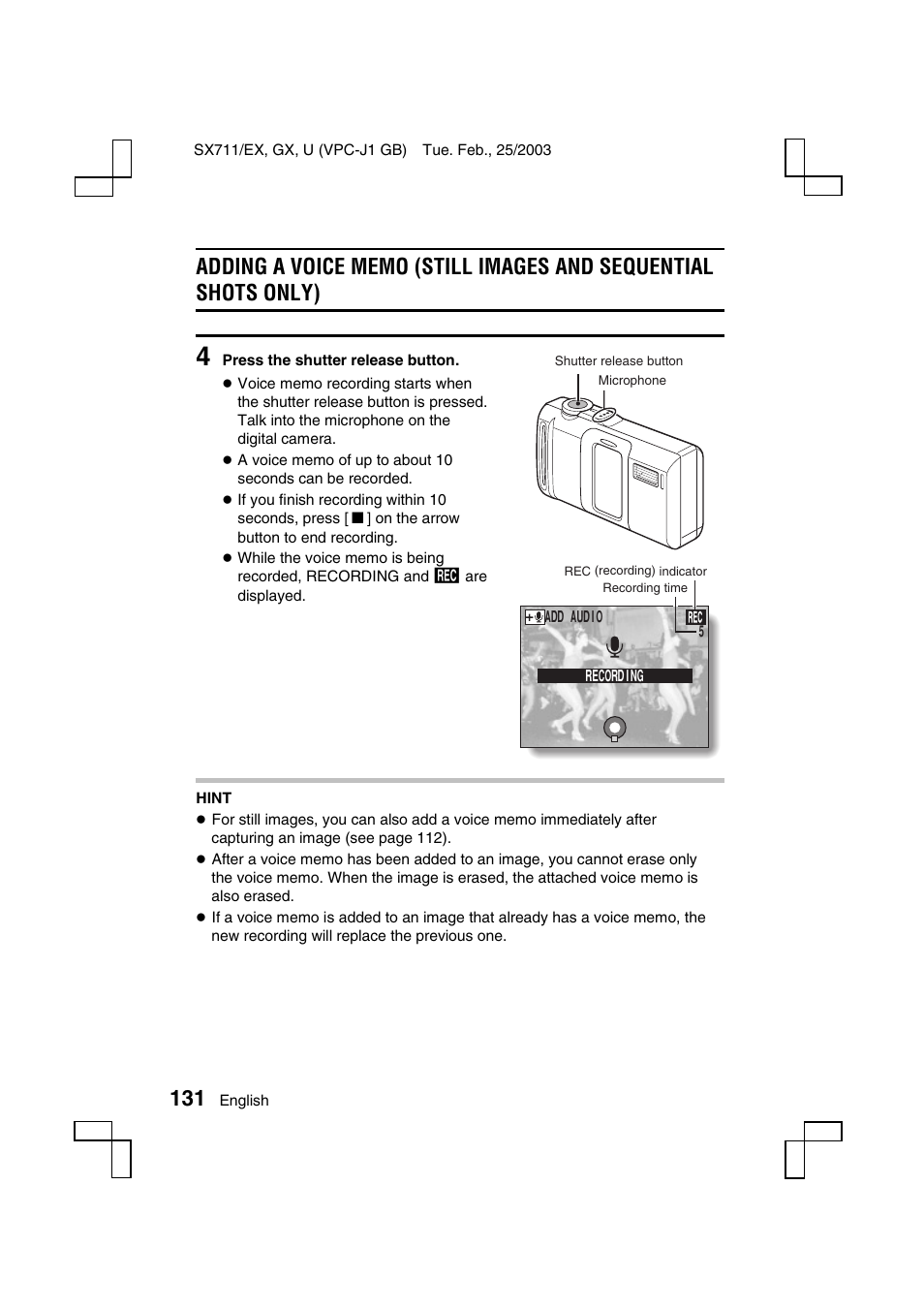 Sanyo Xacti VPC-J1EX User Manual | Page 134 / 202