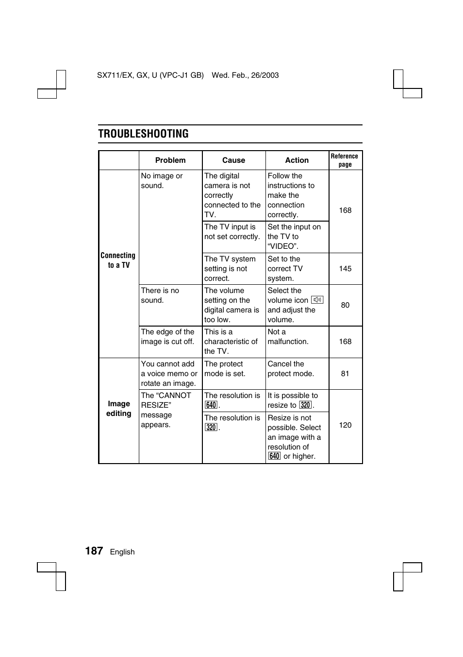 Troubleshooting | Sanyo Xacti VPC-J1EX User Manual | Page 190 / 202