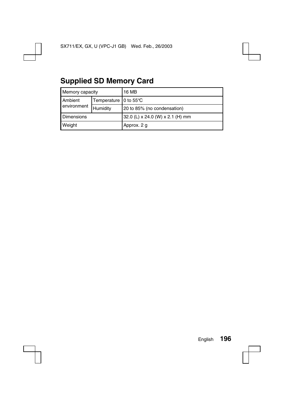 Sanyo Xacti VPC-J1EX User Manual | Page 199 / 202