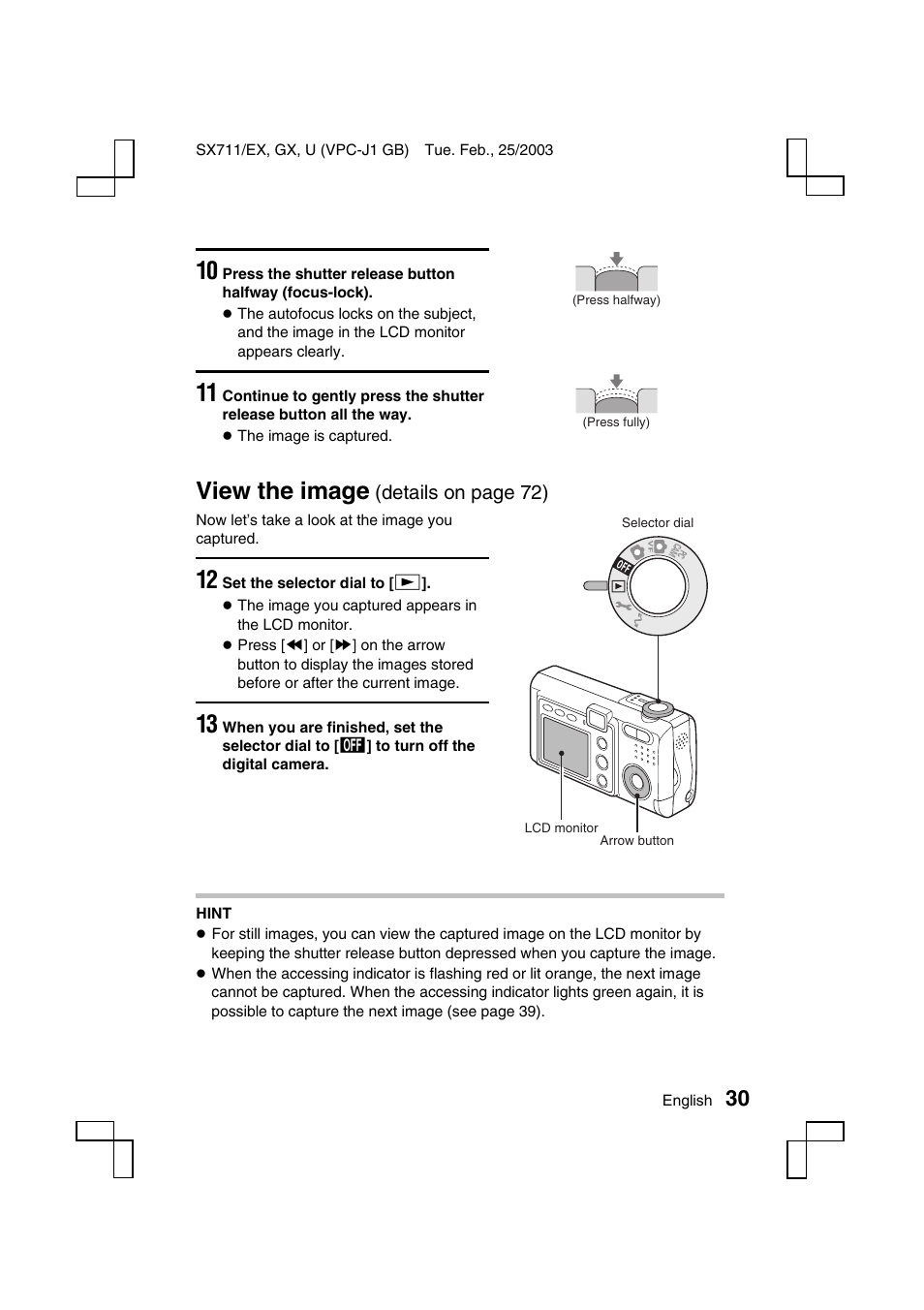 View the image, Details on page 72) | Sanyo Xacti VPC-J1EX User Manual | Page 33 / 202