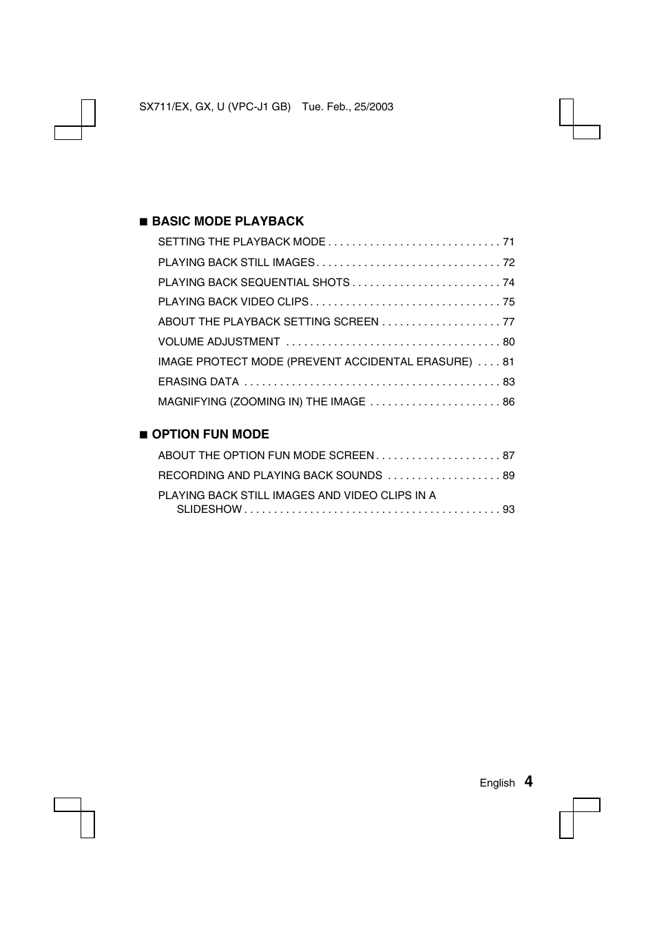 Sanyo Xacti VPC-J1EX User Manual | Page 7 / 202