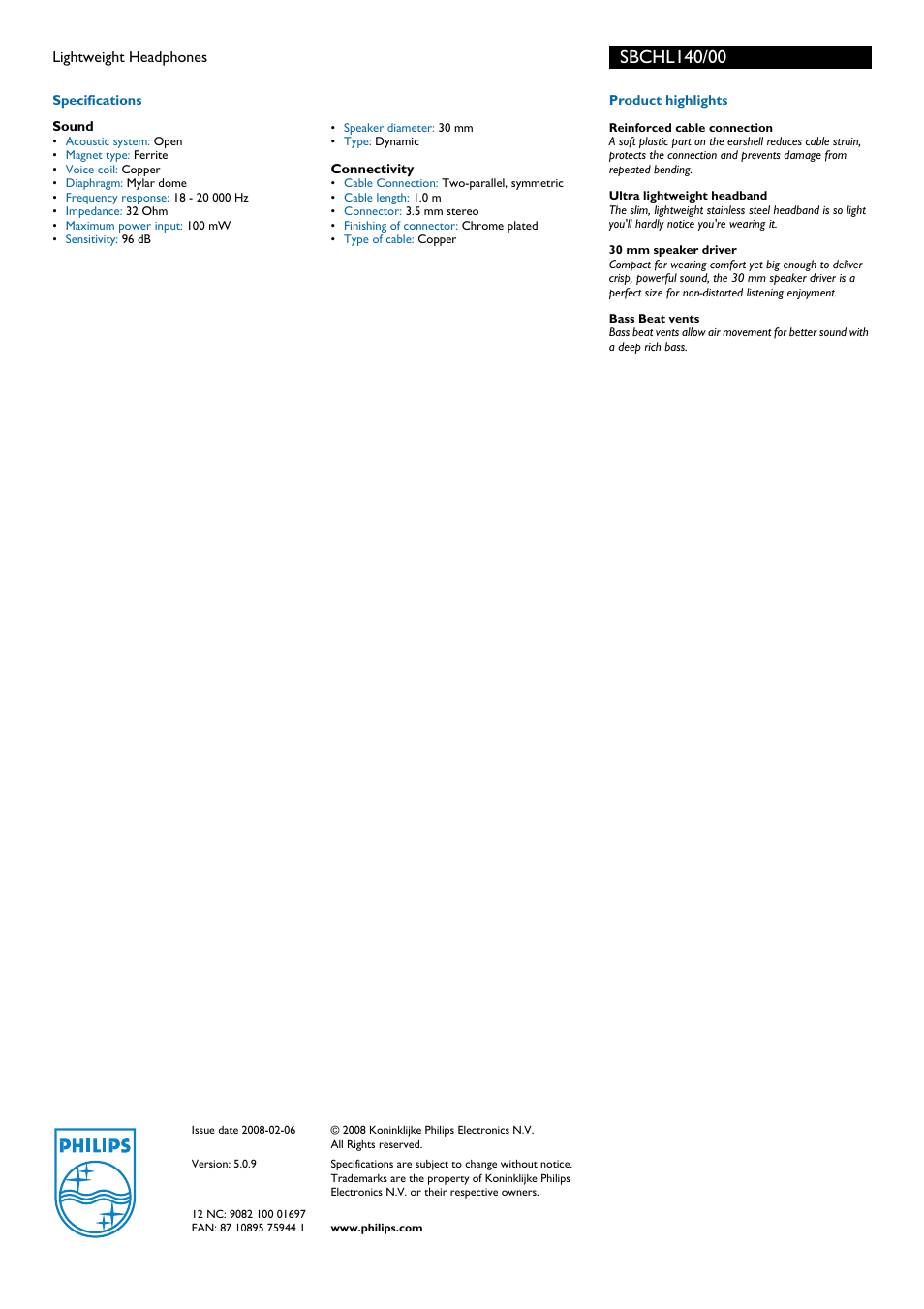 Sanyo SBCHL140 User Manual | Page 2 / 2