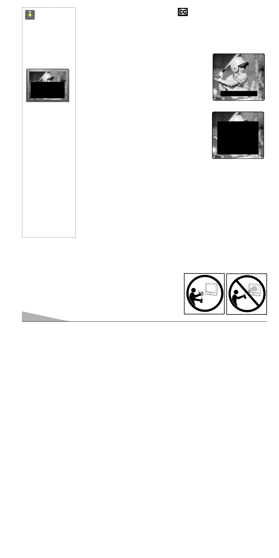 Closed-captioning, Care and cleaning, Quicktips | Sanyo DS13390 User Manual | Page 10 / 44