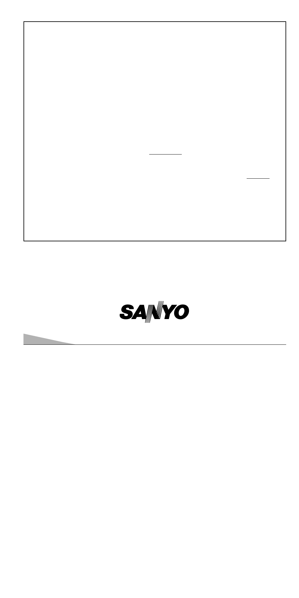 Garantie pour le canada et les états-unis, Garantie limitée d’un an | Sanyo DS13390 User Manual | Page 28 / 44