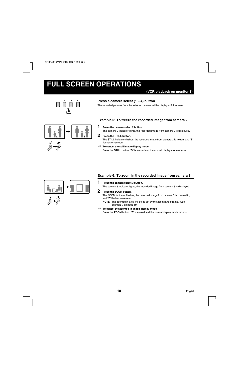 Full screen operations | Sanyo MPX-MD4 User Manual | Page 19 / 41