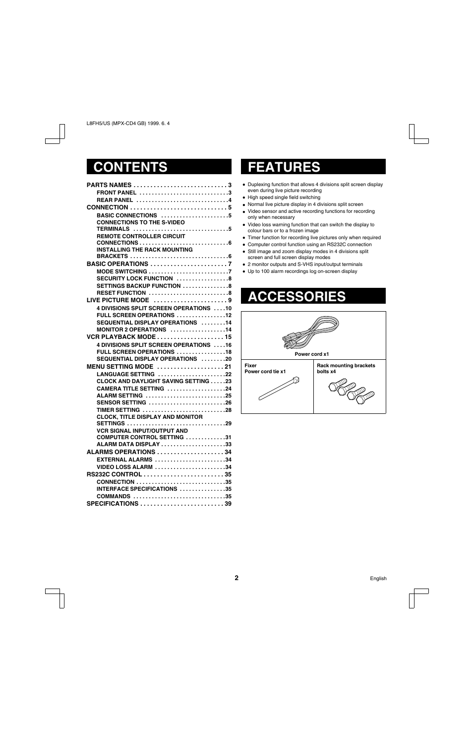 Sanyo MPX-MD4 User Manual | Page 3 / 41