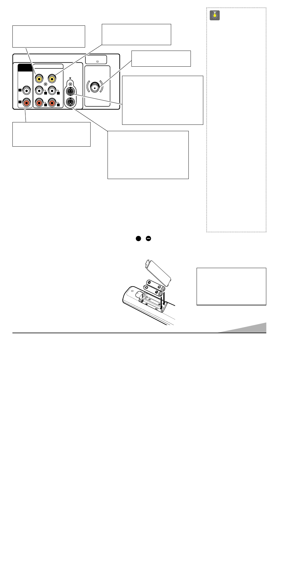 Control remoto multimedia, Panel posterior, Instalación de baterías (2 aa no incluídas) | Consejos rápidos | Sanyo AVM-3651G User Manual | Page 27 / 44