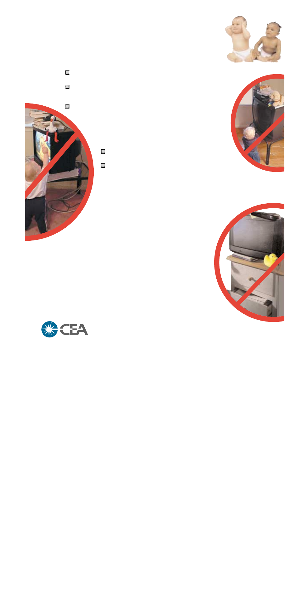 Child safety, It makes a difference where your tv stands, The issue | Sanyo cares, Tune into safety | Sanyo AVM-3651G User Manual | Page 44 / 44