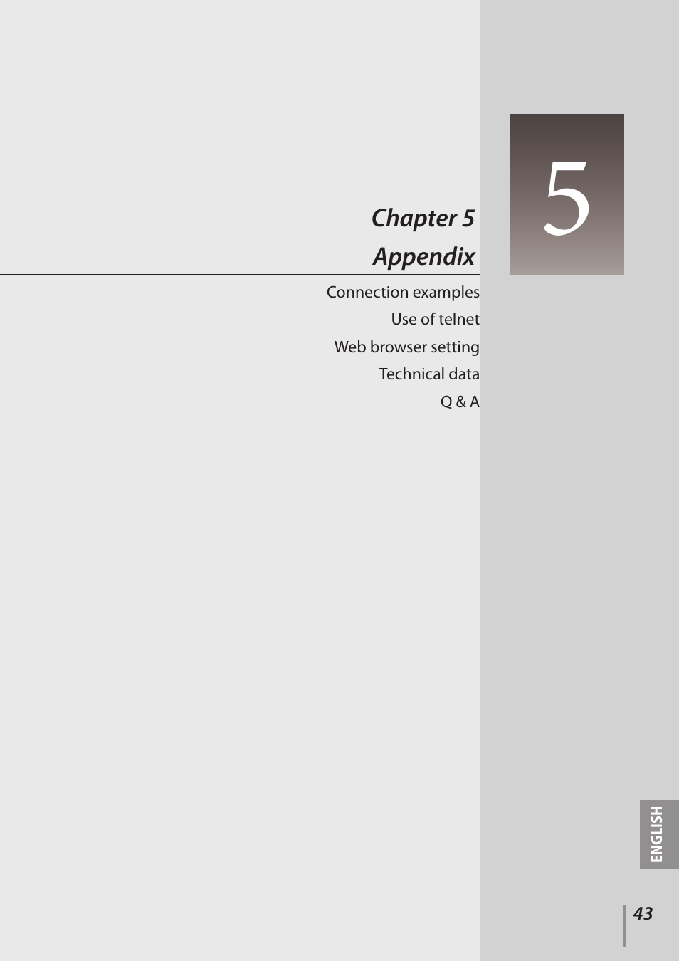 Chapter 5 appendix | Sanyo PLC-WL2500 User Manual | Page 43 / 58