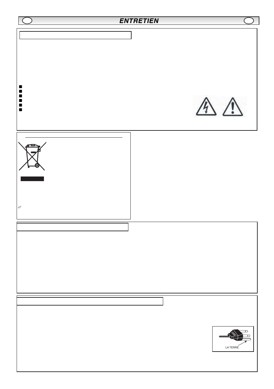 Entretien, Déclaration de conformité, Normes en matière de cordon d’alimentation secteur | Sanyo CE42LM5R User Manual | Page 14 / 68