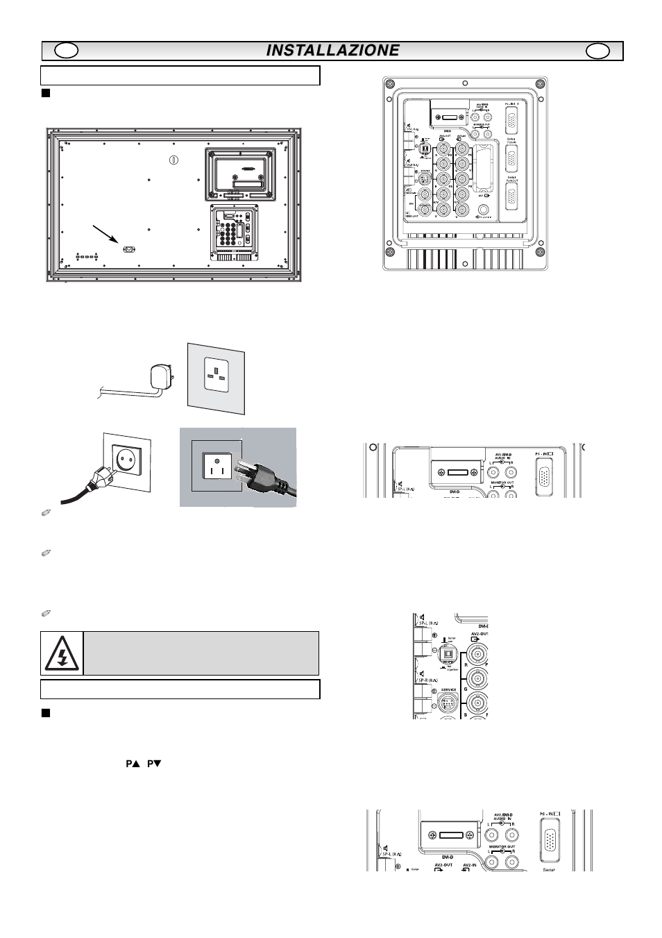 Inst, Inst allazione allazione, Passaggio 1: connessioni | Passaggio 2: connessioni, Essenziale) | Sanyo CE42LM5R User Manual | Page 46 / 68