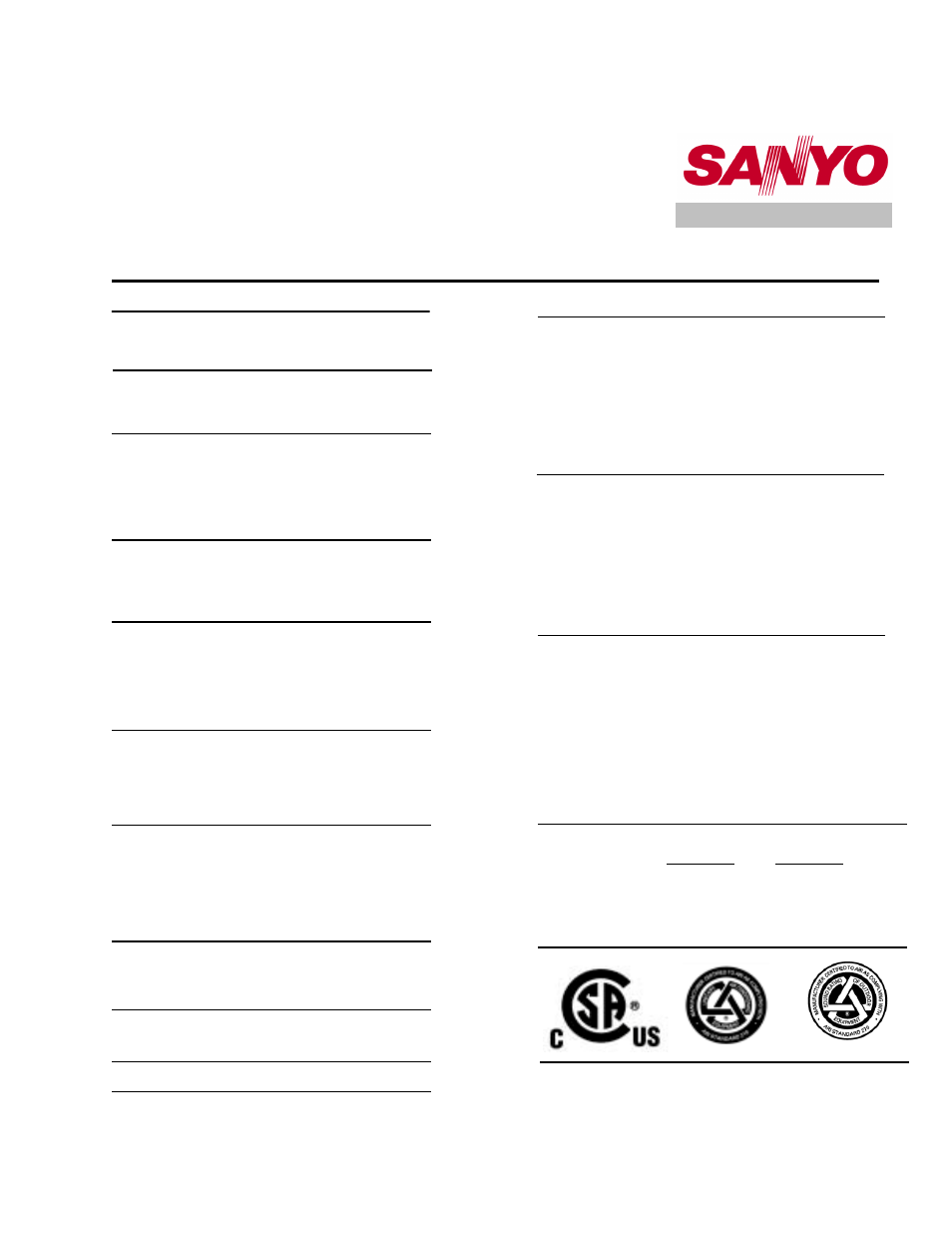 Sanyo 09KS51 User Manual | 3 pages