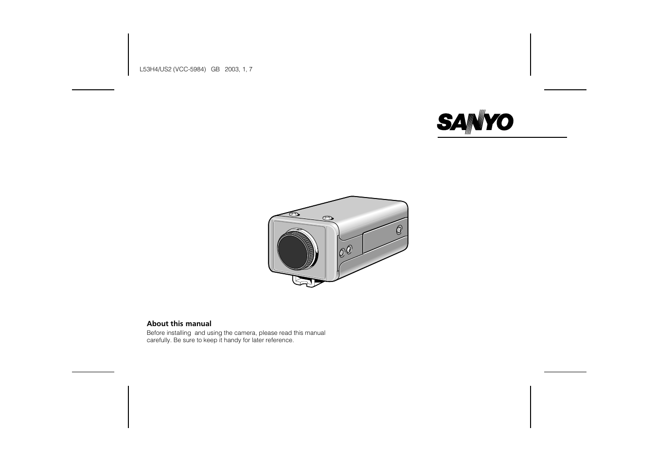 Sanyo VCC-5984 User Manual | 20 pages