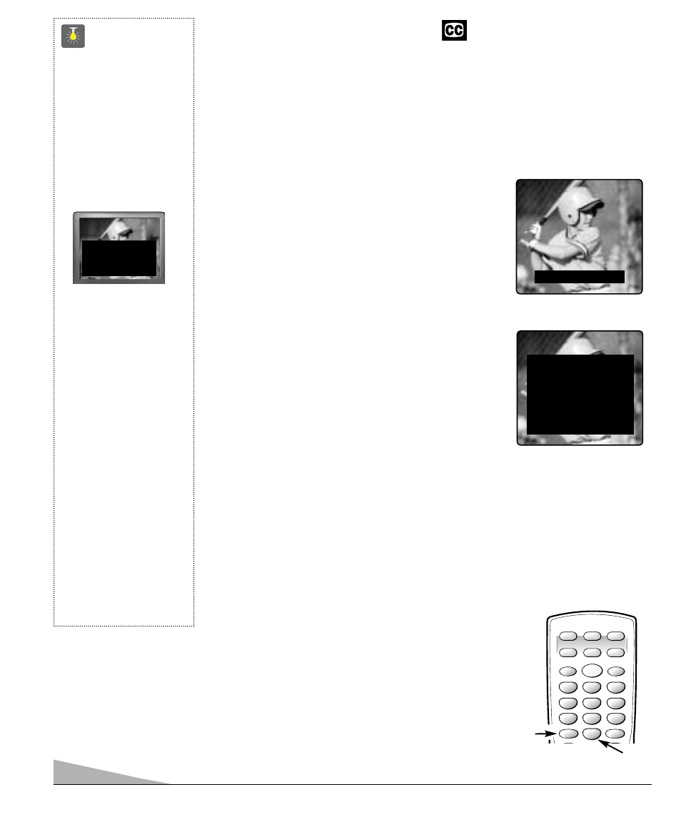 Transmisión captada, Closed-caption), Consejos rápidos | Sanyo DS31520 User Manual | Page 58 / 68