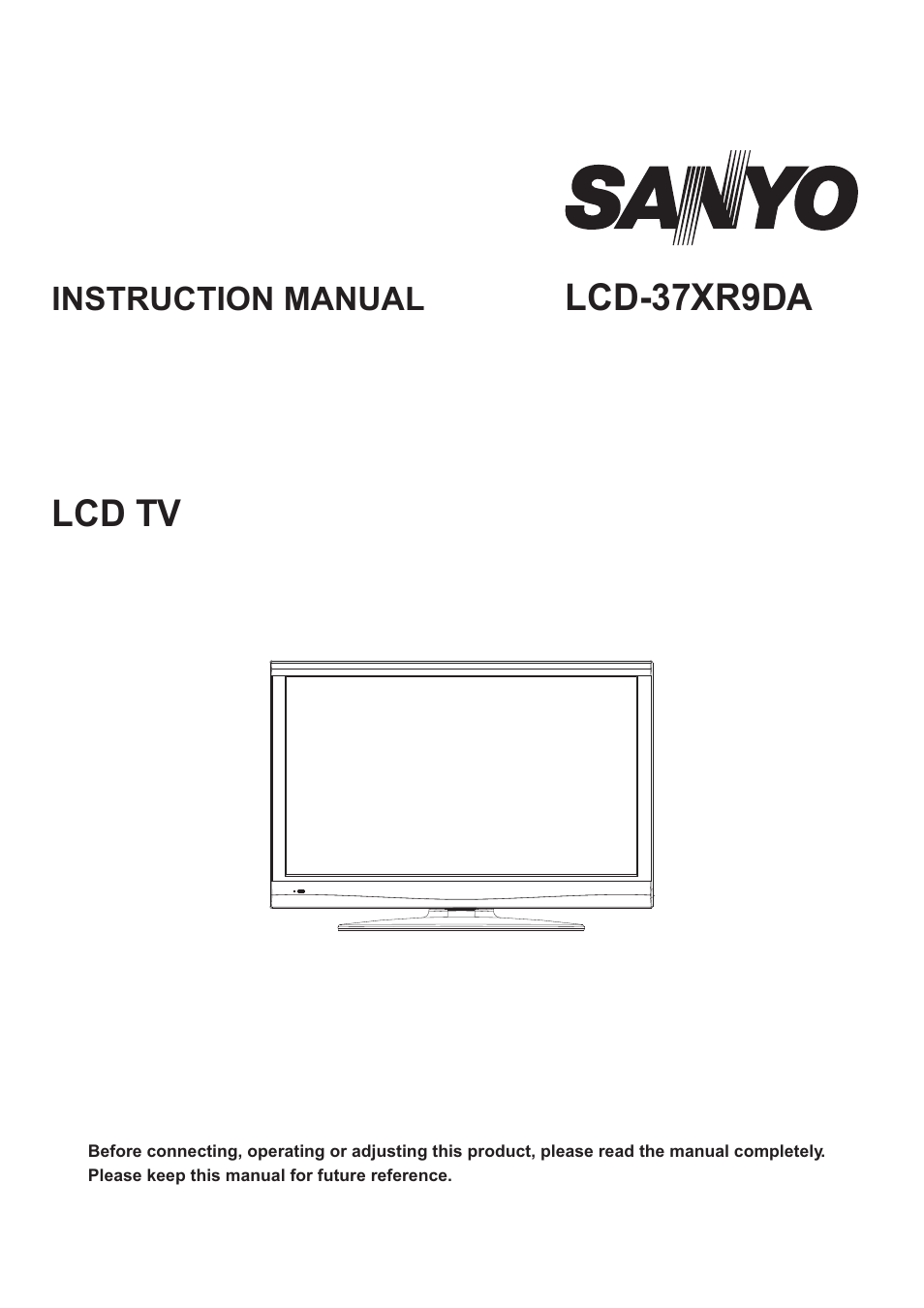 Sanyo LCD-37XR9DA User Manual | 41 pages