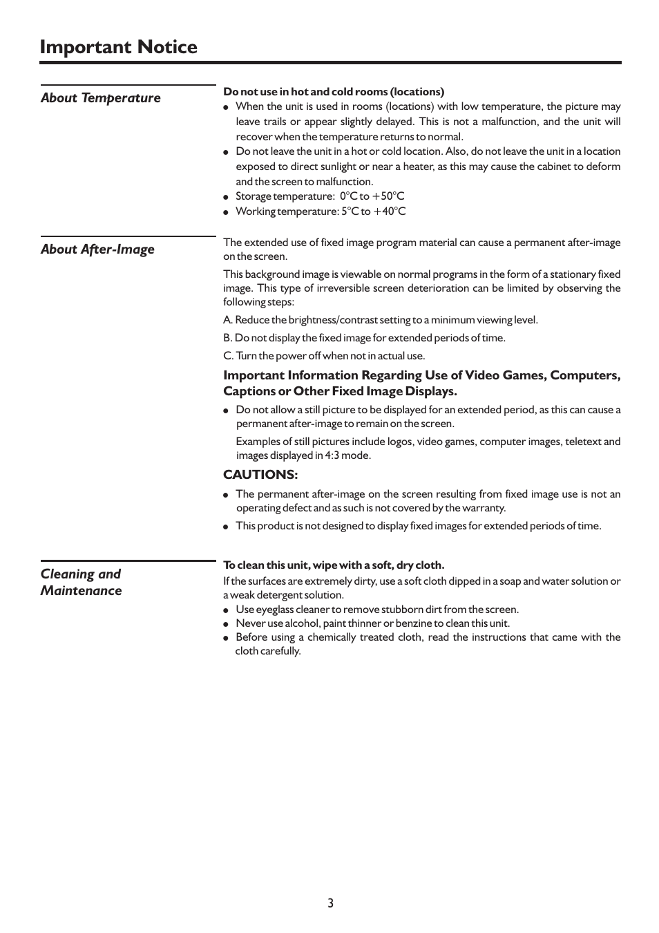 Important notice | Sanyo LCD-37XR9DA User Manual | Page 6 / 41