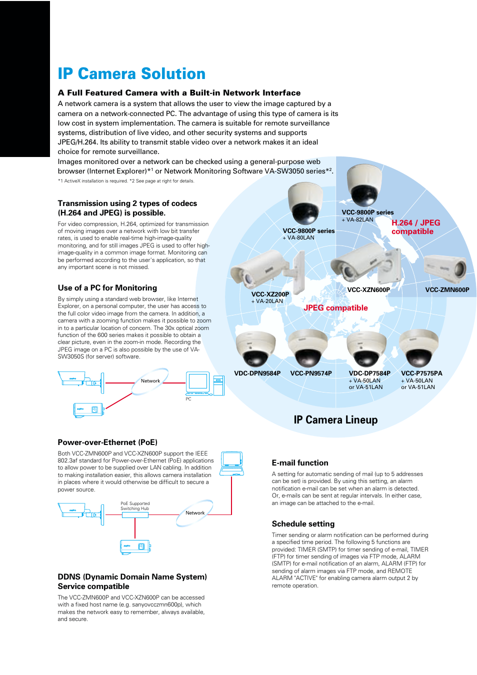 Ip camera solution, Ip camera lineup | Sanyo VCC-ZM600P User Manual | Page 4 / 6