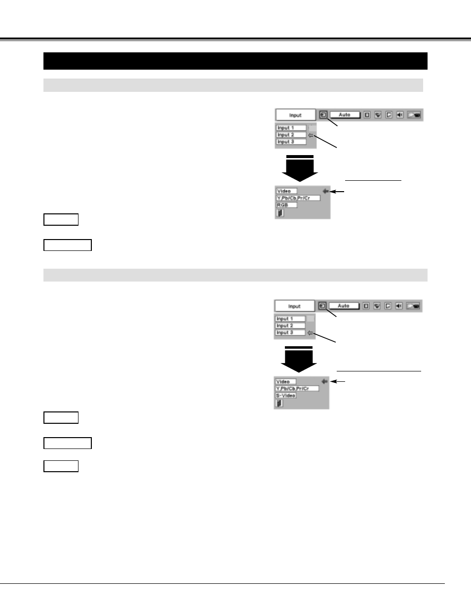 31 video input, Selecting input source | Sanyo PLV-70 User Manual | Page 31 / 48