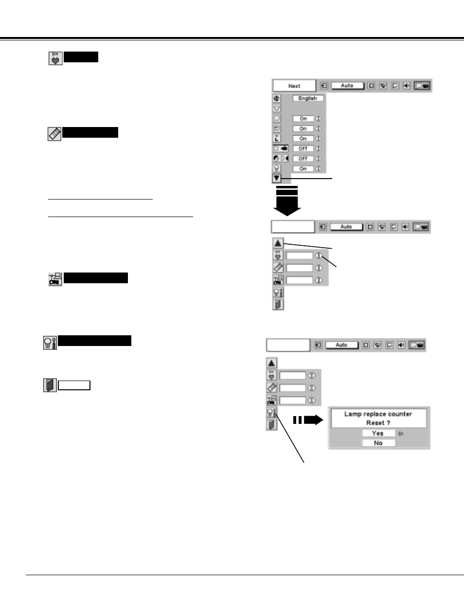 Setting | Sanyo PLV-70 User Manual | Page 38 / 48