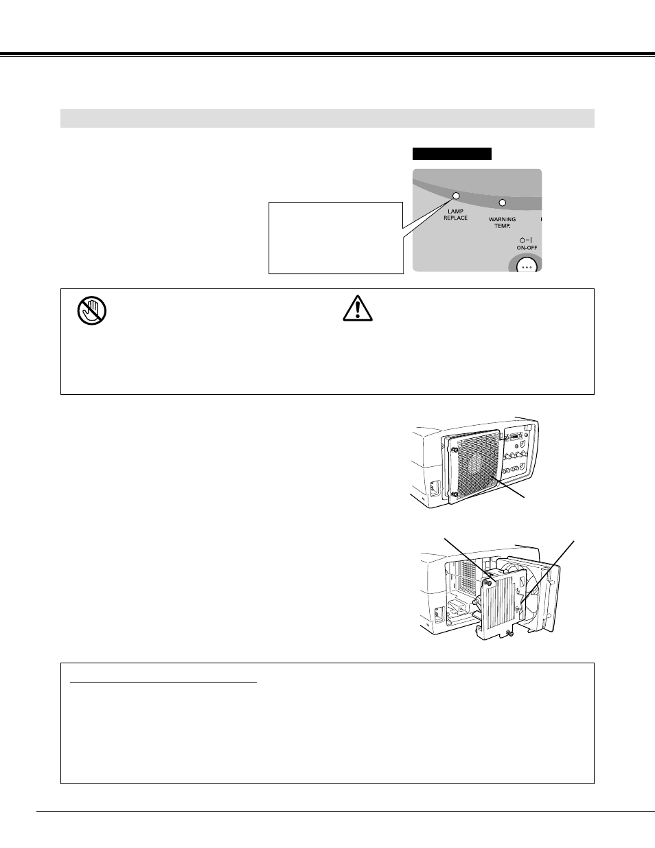 Caution | Sanyo PLV-70 User Manual | Page 40 / 48