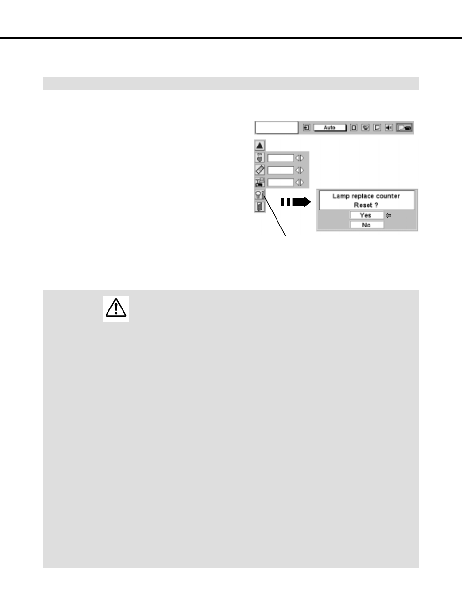 Lamp handling precautions, Lamp replace counter appendix | Sanyo PLV-70 User Manual | Page 41 / 48