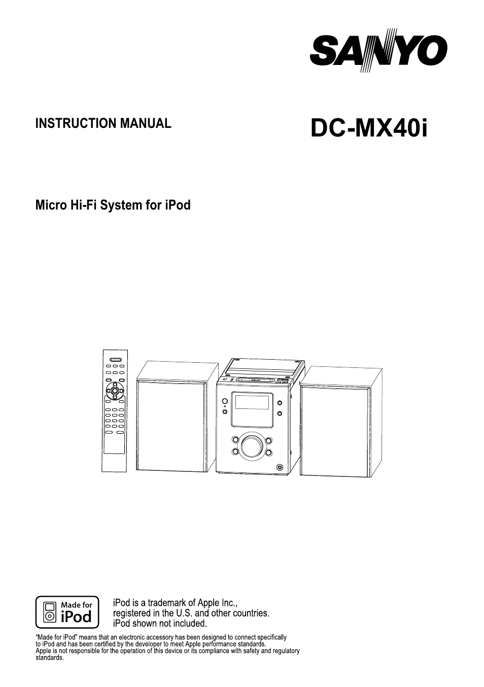 Sanyo DC-MX40i User Manual | 19 pages