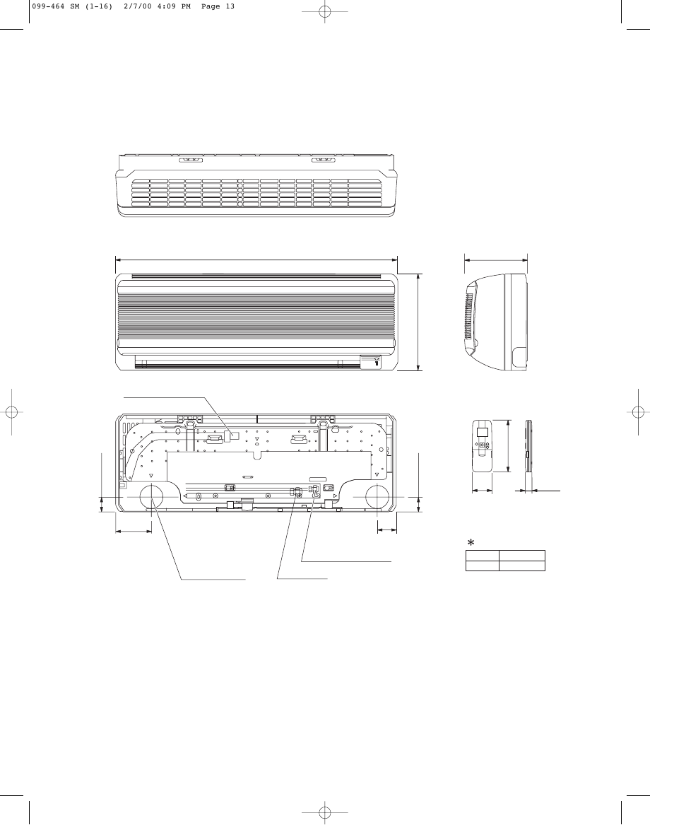 Dimensional data, 1. unit, 1-1. indoor unit | Sanyo CL1852 User Manual | Page 16 / 81