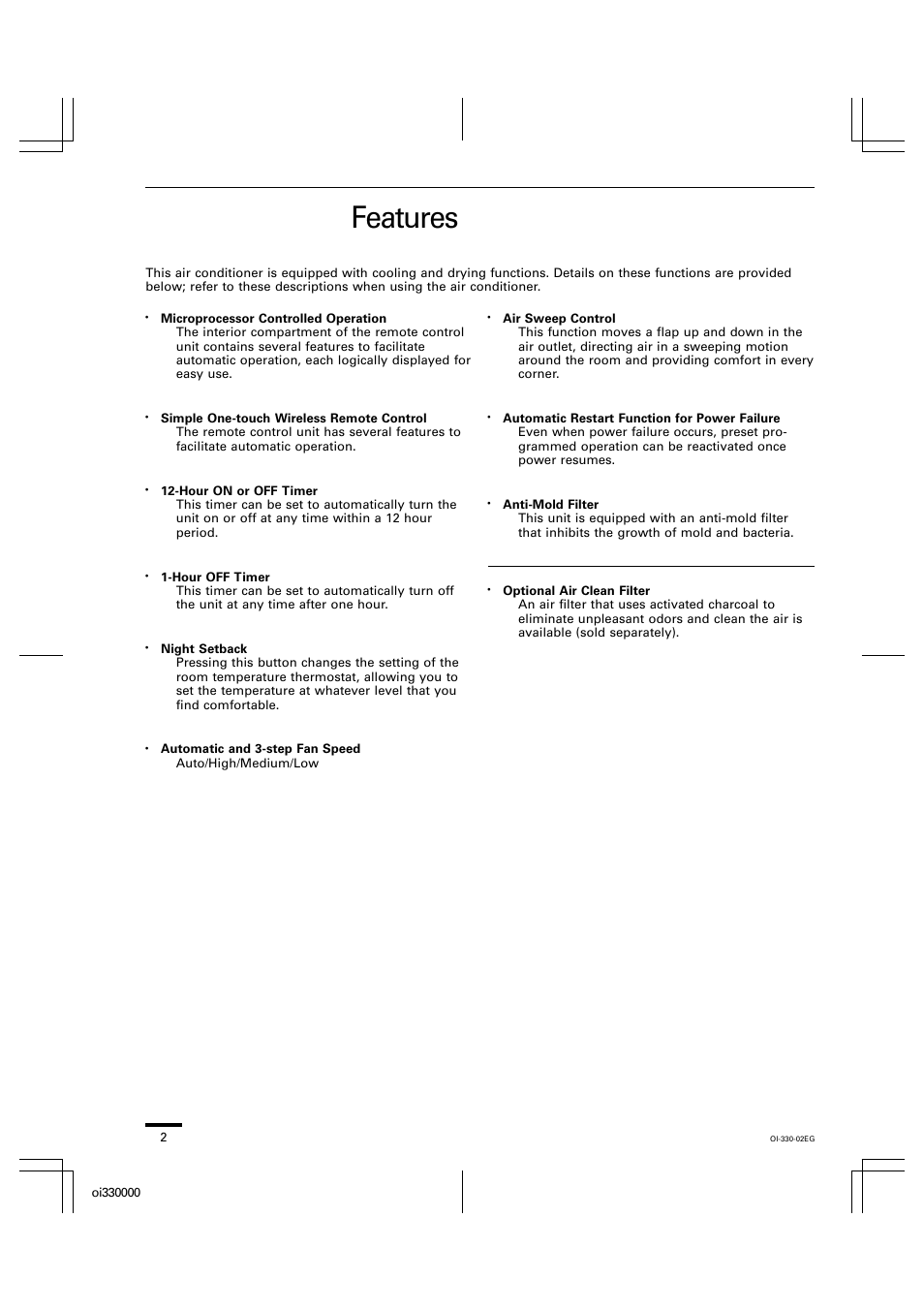 Features | Sanyo CL1852 User Manual | Page 59 / 81