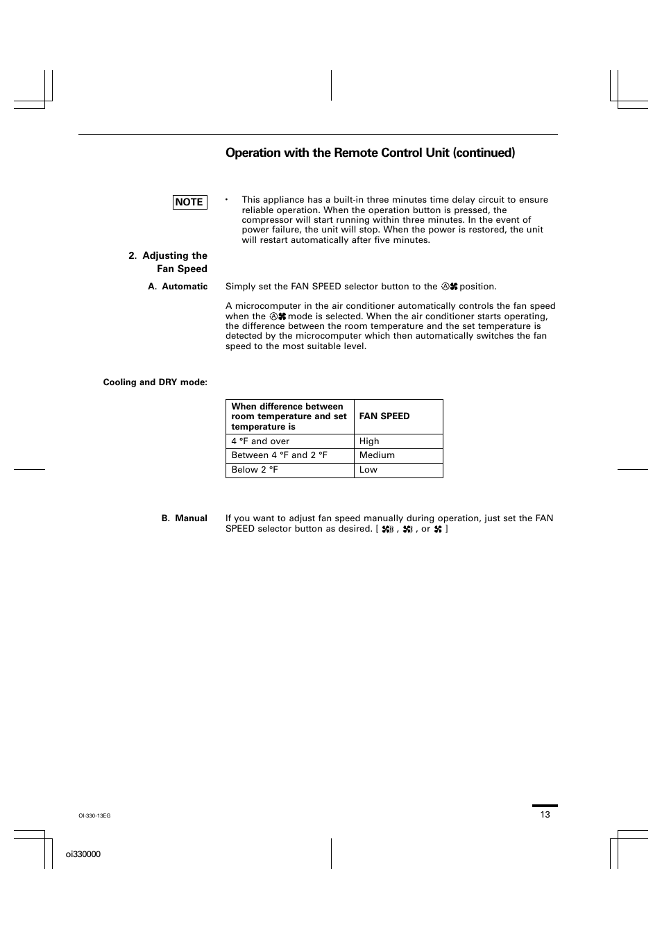 Operation with the remote control unit (continued) | Sanyo CL1852 User Manual | Page 70 / 81