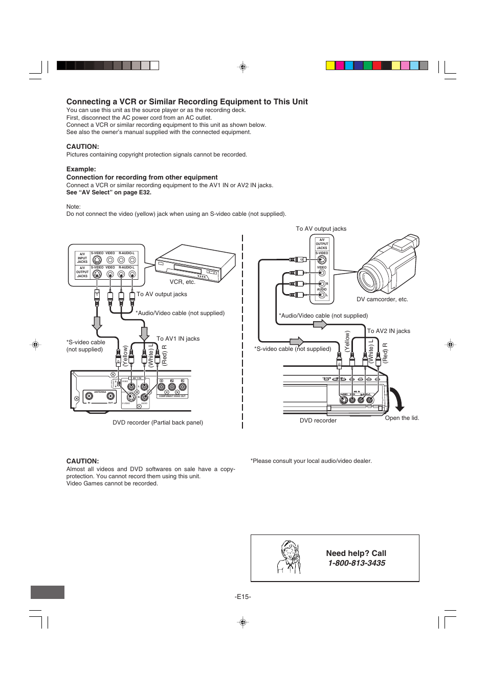 Need help? call, Caution | Sanyo DRW-500 User Manual | Page 16 / 64